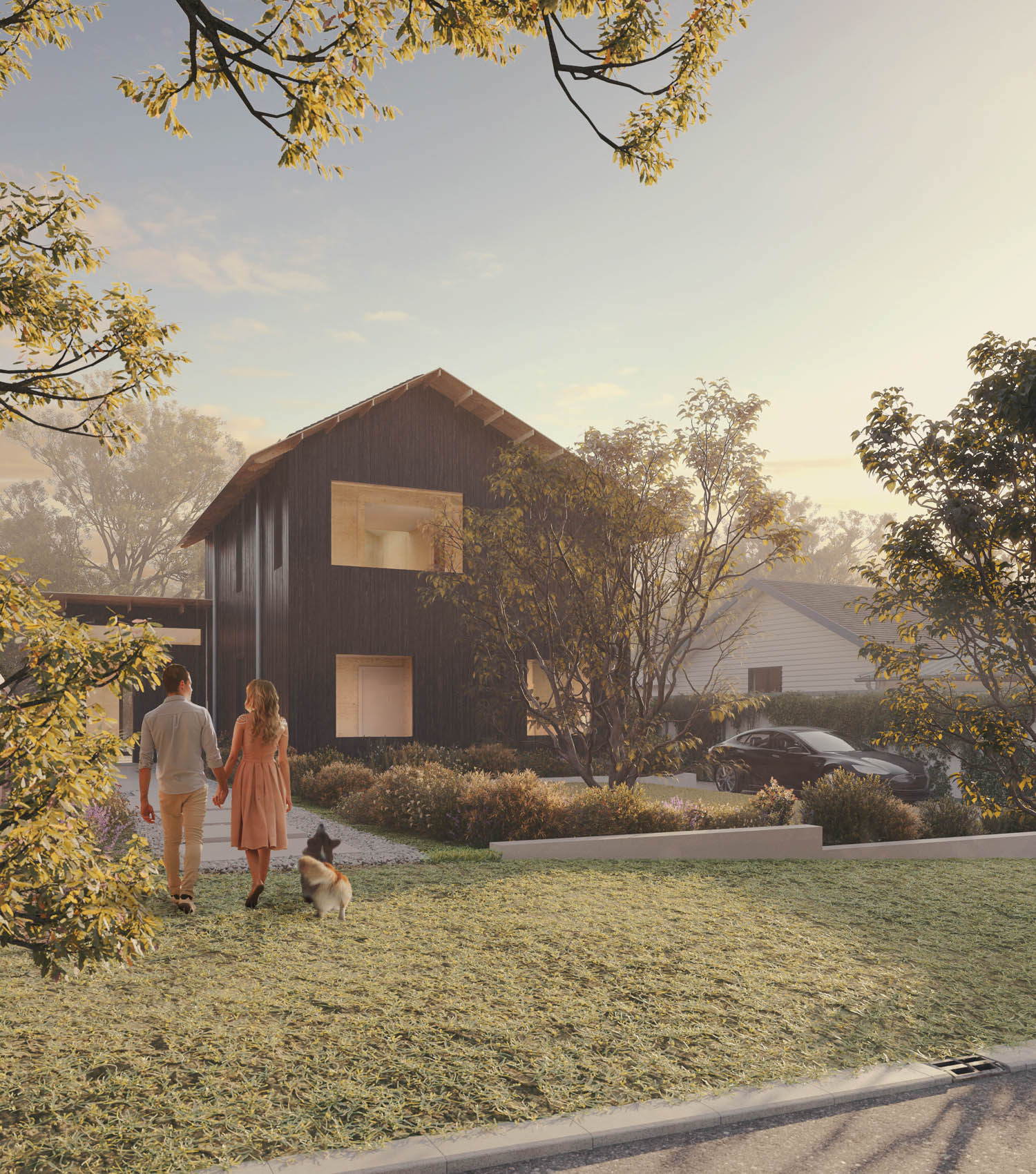 exterior render Milli Studios CLT Home Lalor Park Passivehouse