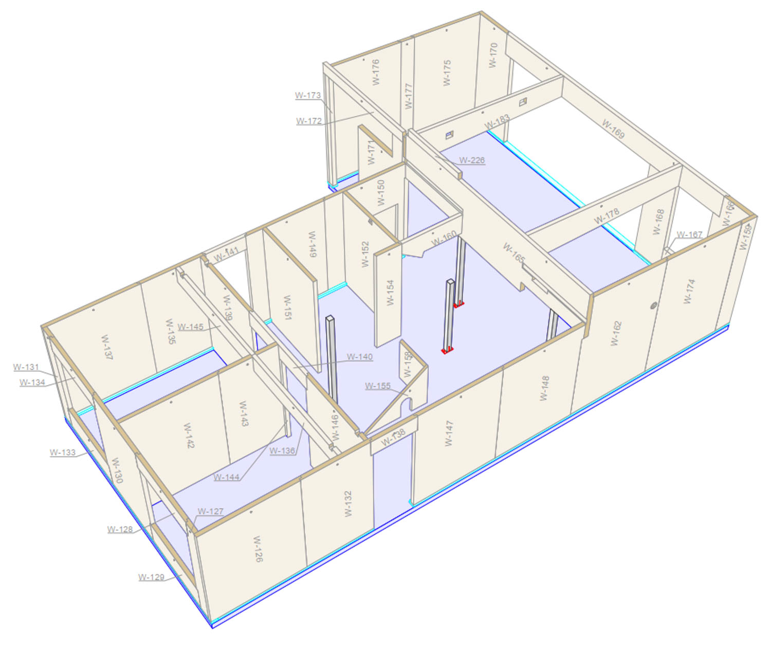 wall layout Milli Studios CLT Home Lalor Park Passivehouse