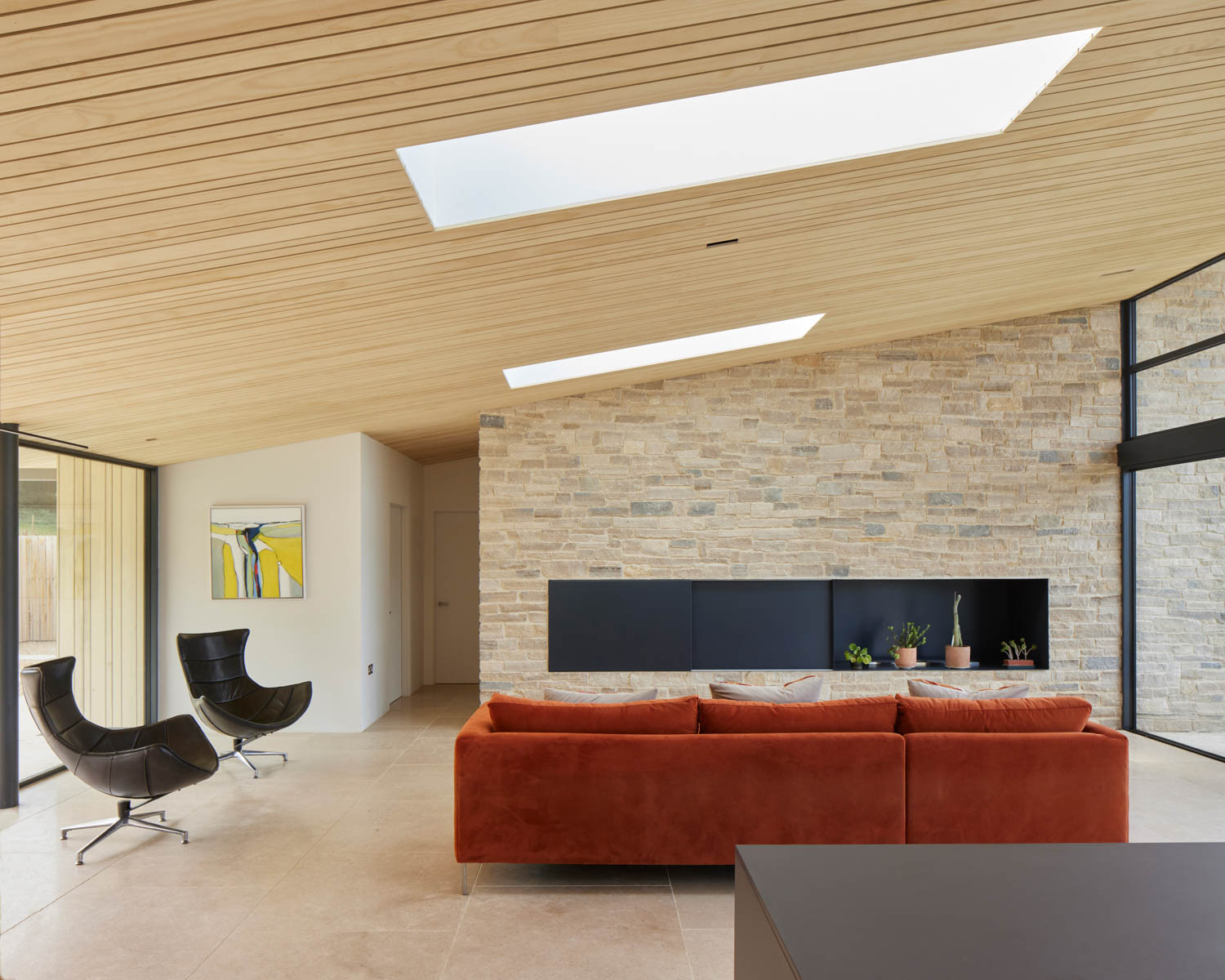 interior SIPS House Construction at Waldens Farm / Wiltshire / Adam Knibb Architects